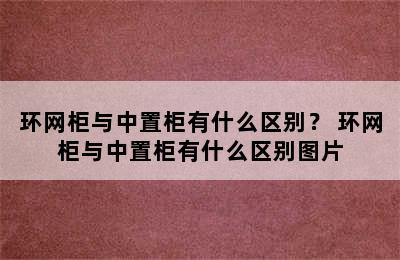 环网柜与中置柜有什么区别？ 环网柜与中置柜有什么区别图片